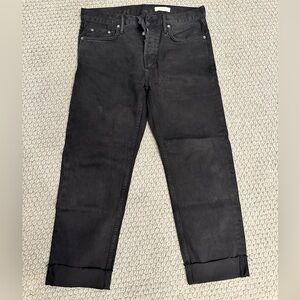 Mens All Saints black cropped denim pants size 30x28